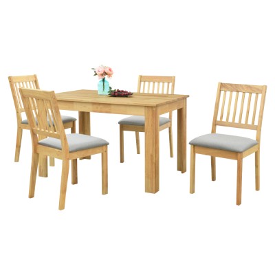 Set de sufragerie 1+4, lemn masiv, natural, TEDRO