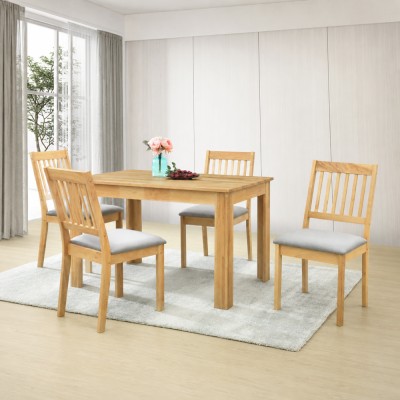 Set de sufragerie 1+4, lemn masiv, natural, TEDRO