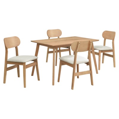 Set de sufragerie 1+4, stejar natural/bej, FALEN