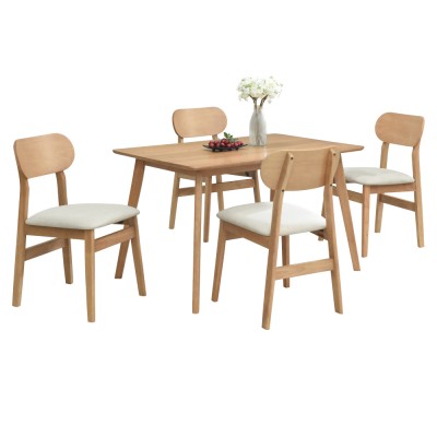 Set de sufragerie 1+4, stejar natural/bej, FALEN