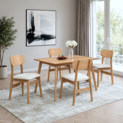 Set de sufragerie 1+4, stejar natural/bej, FALEN