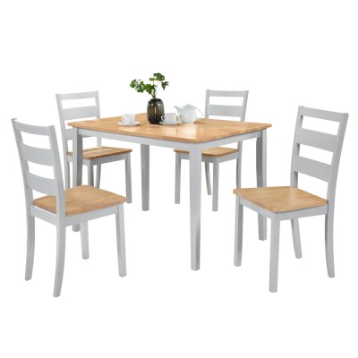 Set de sufragerie 1+4, stejar natural/gri deschis, LORAM