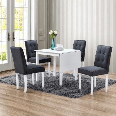 Set dining cu masă extensibilă, albă/gri, BJORK 1+4