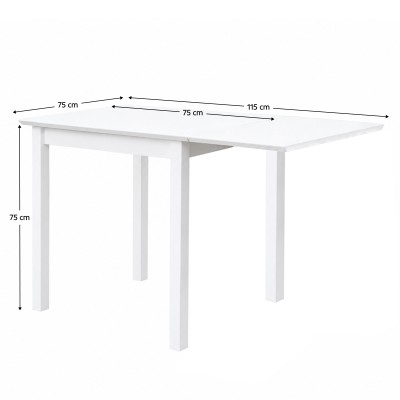 Set dining cu masă extensibilă, albă/gri, BJORK 1+4