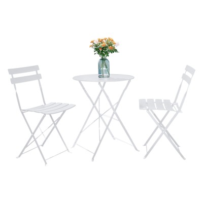 Set grădină 1+2, alb, oţel, OBAX