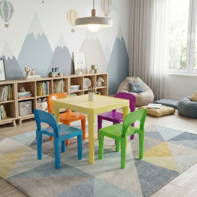 Set masă și scaune copii, multicolor, ZILBO