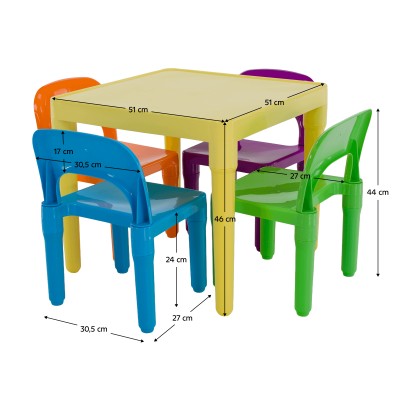 Set masă și scaune copii, multicolor, ZILBO