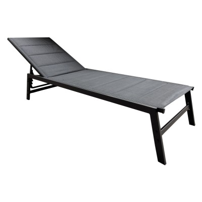 Şezlong de grădină poziţionabil, negru, LOPEZ
