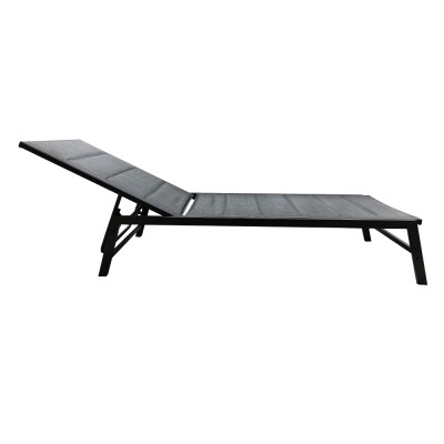 Şezlong de grădină poziţionabil, negru, LOPEZ
