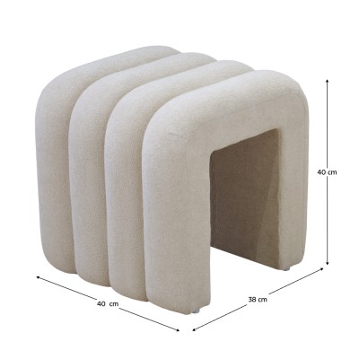 Taburet de design, ţesătură bej, SUNDO