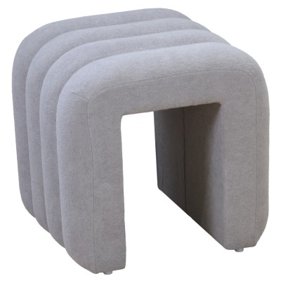 Taburet de design, ţesătură gri, SUNDO
