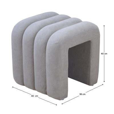 Taburet de design, ţesătură gri, SUNDO