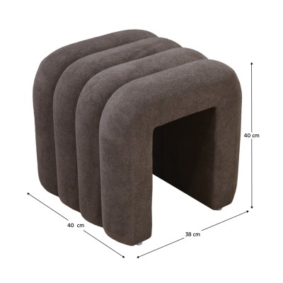Taburet de design, ţesătură maro, SUNDO