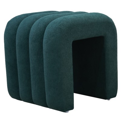 Taburet de design, ţesătură verde închis, SUNDO