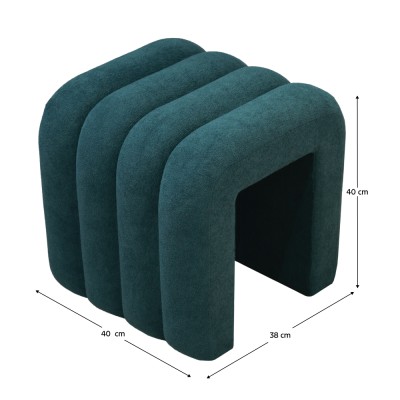 Taburet de design, ţesătură verde închis, SUNDO