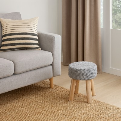 Taburet, lână gri, NAIDA