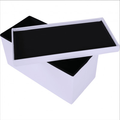 Taburet pliabil, piele ecologică albă, IMRA