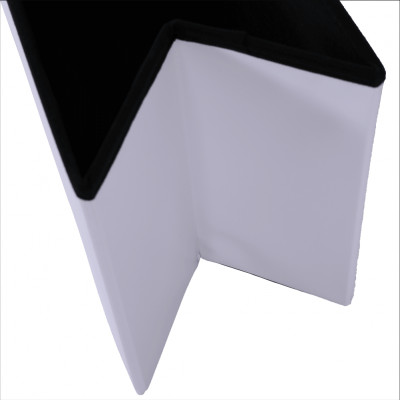 Taburet pliabil, piele ecologică albă, IMRA