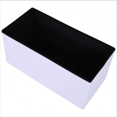 Taburet pliabil, piele ecologică albă, IMRA