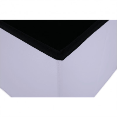 Taburet pliabil, piele ecologică albă, IMRA