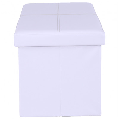 Taburet pliabil, piele ecologică albă, IMRA