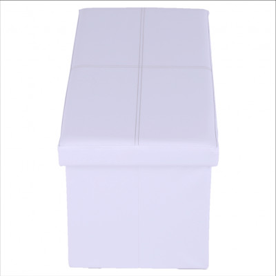 Taburet pliabil, piele ecologică albă, IMRA