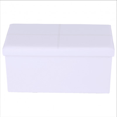 Taburet pliabil, piele ecologică albă, IMRA