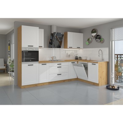 Uşă pentru maşină de spălat vase, albă/stejar artizan, LULA ZM 713x446