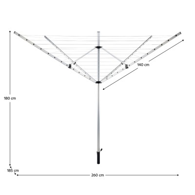 Uscător de haine de grădină, argintiu/neagră, 50 m, ROTARY NEW TYP 1