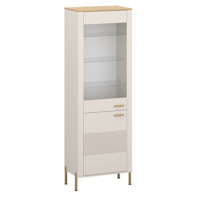 Vitrină, caşmir/stejar de piatră, RUNOL 1D1W