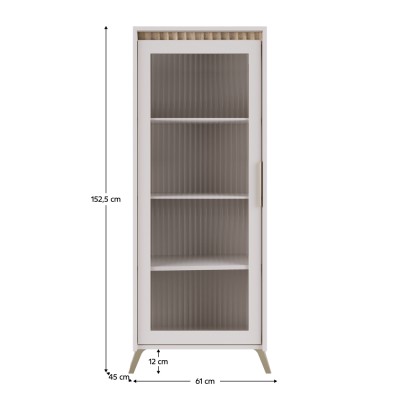 Vitrină, caşmir/stejar sonoma, LONGY REG1W
