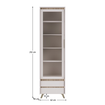 Vitrină, caşmir/stejar sonoma, LONGY REG1W2S