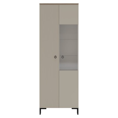 Vitrină, gri-maroniu Taupe/stejar silverjack, DOMCA 1D1W