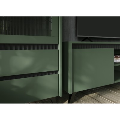 Vitrină, verde smoke/negru, LONGY REG1W2S